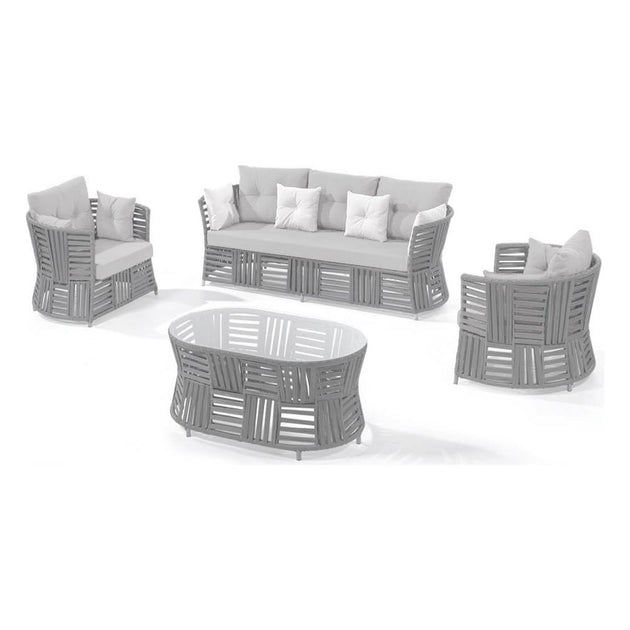 Outdoor furniture set "Lucca" light grey 4pcs HORECANO