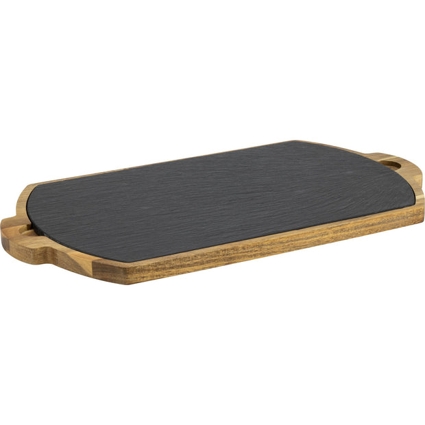 Slate with wooden tray 39.5cm
