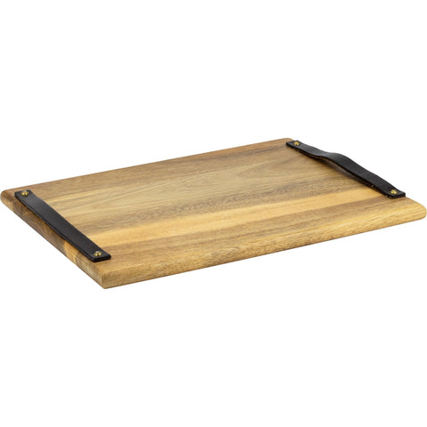 Acacia wood serving board with handles 31x23cm