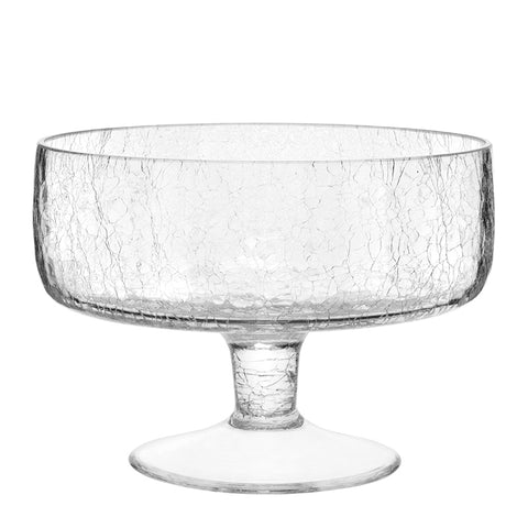 HORECANO Alira glass presentation bowl with stem "Cracked" 24x16cm