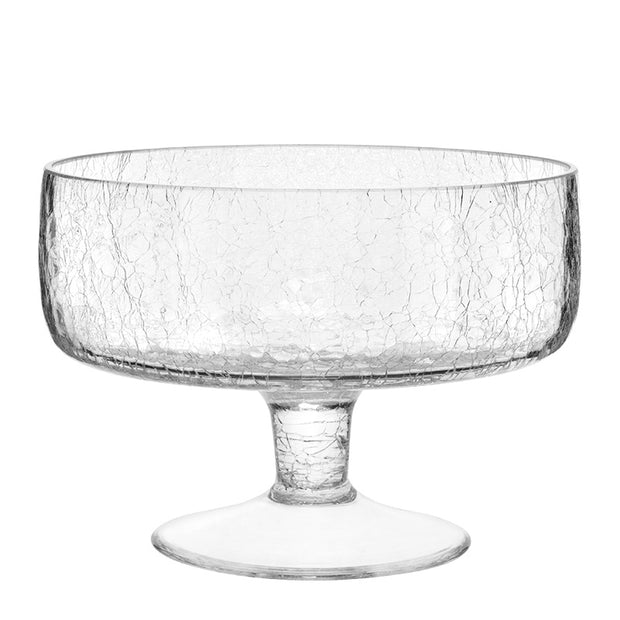 HORECANO Alira glass presentation bowl with stem "Cracked" 24x16cm