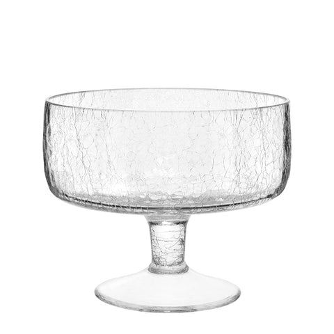 HORECANO Alira glass presentation bowl with stem "Cracked" 19x15cm
