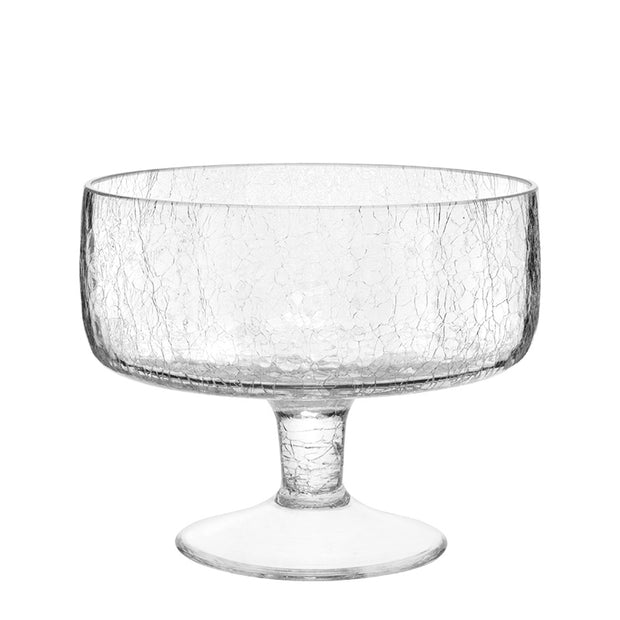 HORECANO Alira glass presentation bowl with stem "Cracked" 19x15cm