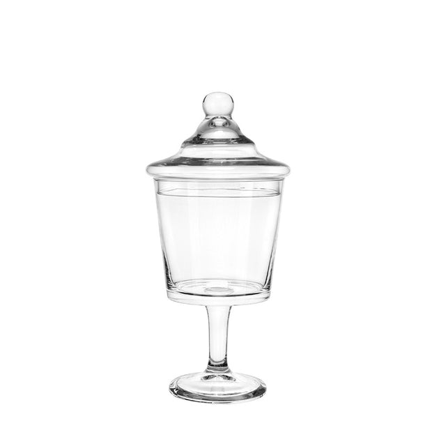 HORECANO Alira glass display bowl with stem and lid 17x35cm