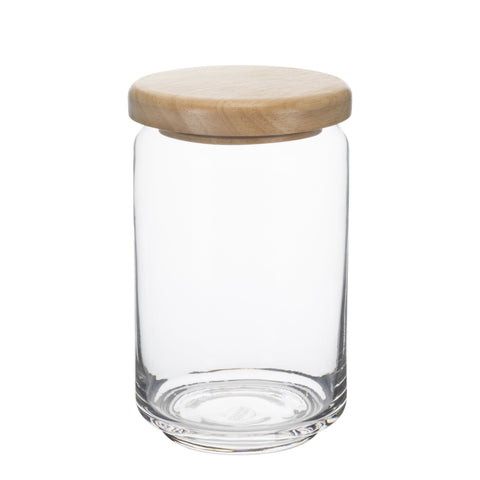 Glass jar with wood lid 750ml
