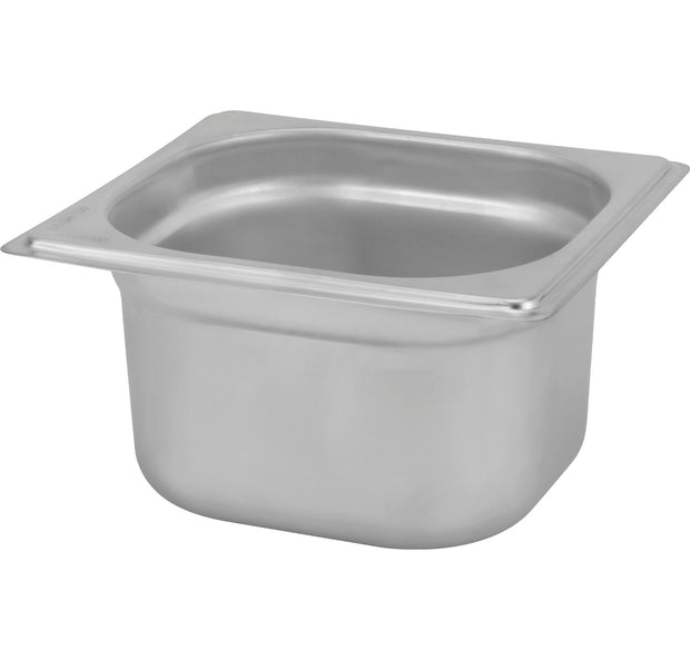 Stainless steel 18/10 gastronorm container GN 1/6 100mm 1.6 litres