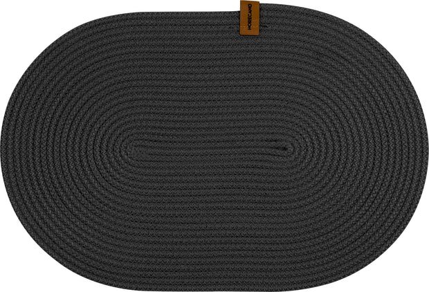 Oval textile placemat "Anthracite" 32x44cm