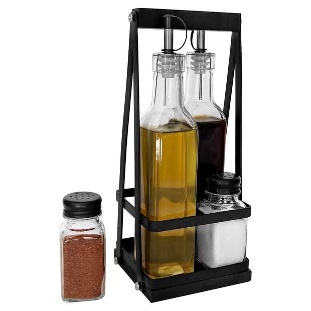 HORECANO Hella Black condiment set "Wood/Metal" 4 pcs