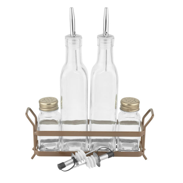 HORECANO Old School Condiment set 5 pcs with bonze rack 280x65cm