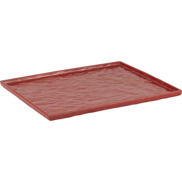 Rectangular melamine tray "Stone effect" red GN 1/2