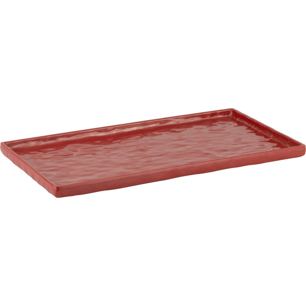 Rectangular melamine tray "Stone effect" red GN 1/3