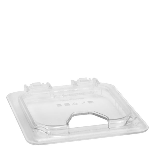 Polycarbonate GN 1/6 transparent hinged lid