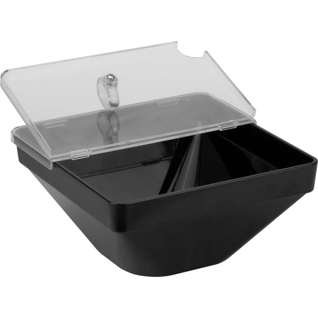 Square polycarbonate bowl with cover "Black" 22cm