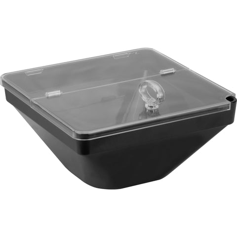 Square polycarbonate bowl with cover "Black" 22cm