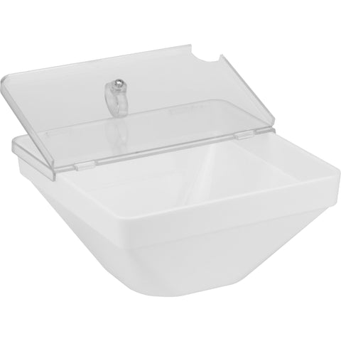 Square polycarbonate bowl with cover "White 26cm