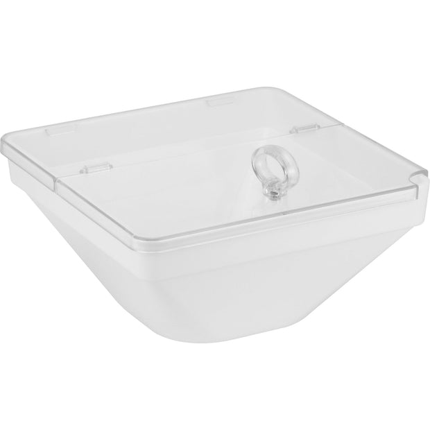 Square polycarbonate bowl with cover "White 26cm