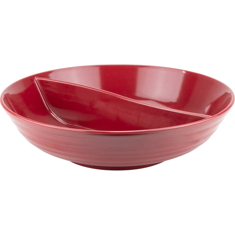 Round partitioned melamine bowl "Eco" red 33.5сm