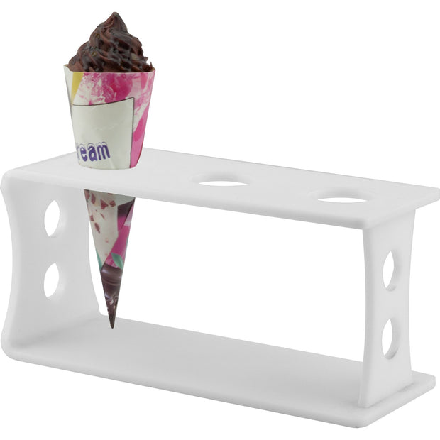 Acrylic ice cream cone stand white 19x8cm