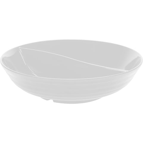 Round partitioned melamine bowl "Eco" white 33.5cm