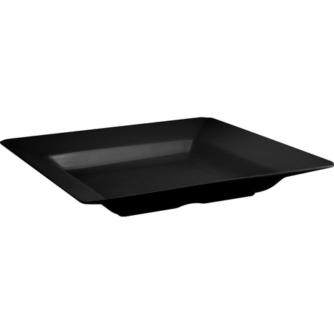 Square deep melamine plate black 46cm