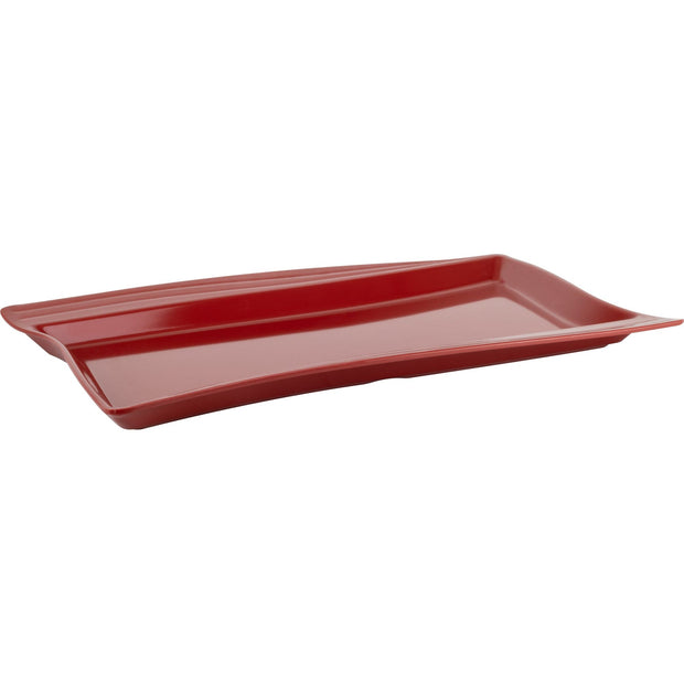 Melamine rectangular platter red 53cm