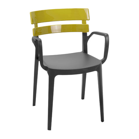 Chair with armrests "Mustard/Black"