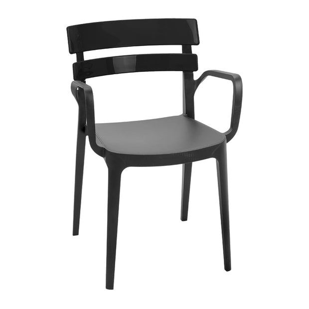 Chair with armrests "Anthracite/Black"