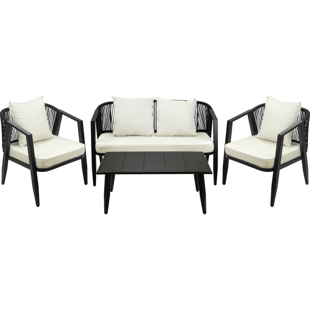 Outdoor set with 4 pieces "Lagos" 2 armchairs + 1 sofa + 1 table