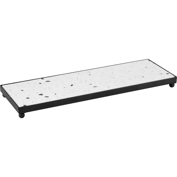 Terrazzo tray with metal holder 30.5x10.5cm