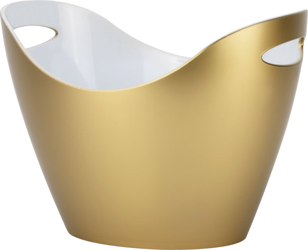 Polycarbonate champagne bucket gold/white 35x26x25.5cm