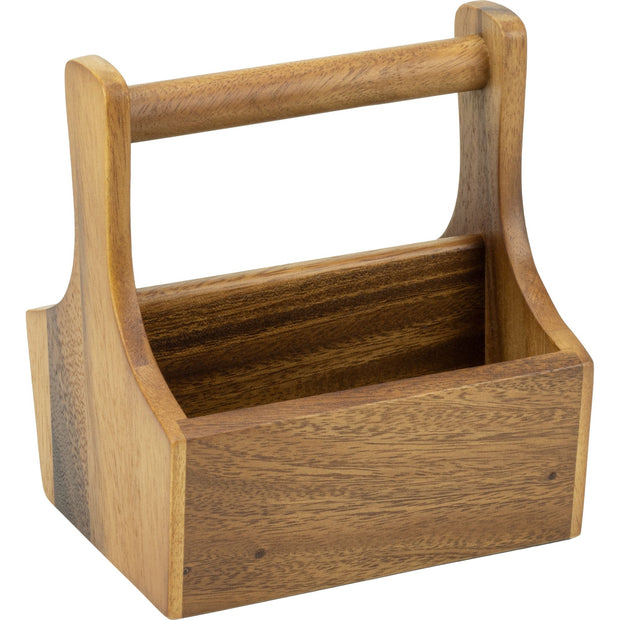 Acacia crate with handle 14.5x13cm