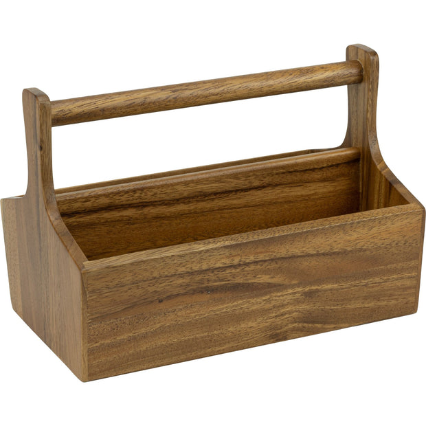 Acacia rectangular crate with handle 26x17cm