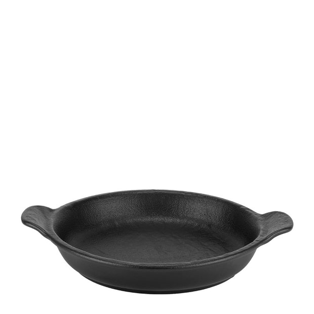HORECANO Meteor black round presentation dish with handles 800ml
