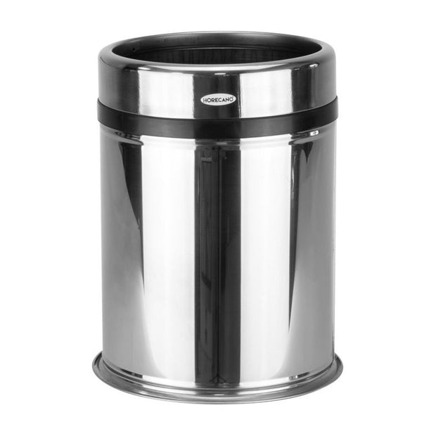 Round trash can with bag retainer ring chrome 45 litres