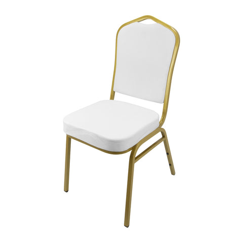 Steel framed catering chair "White & Gold" 44x49cm