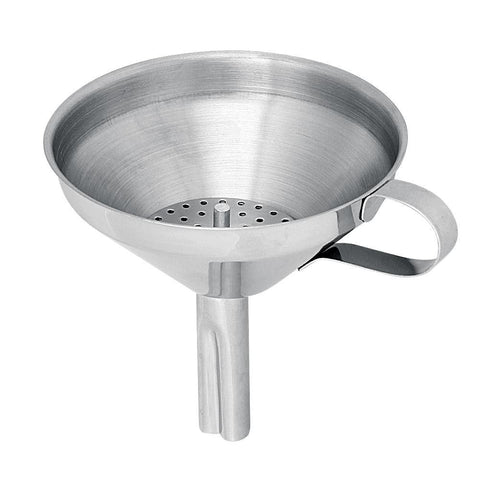 Stainless steel funnel with handle and filter 10cm