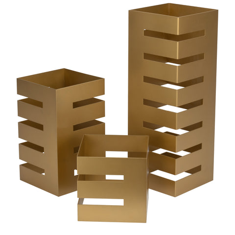 Horecano Hella "Gold" Set of three square riser buffet display stands