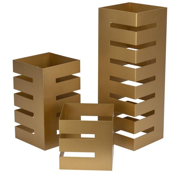 Horecano Hella "Gold" Set of three square riser buffet display stands