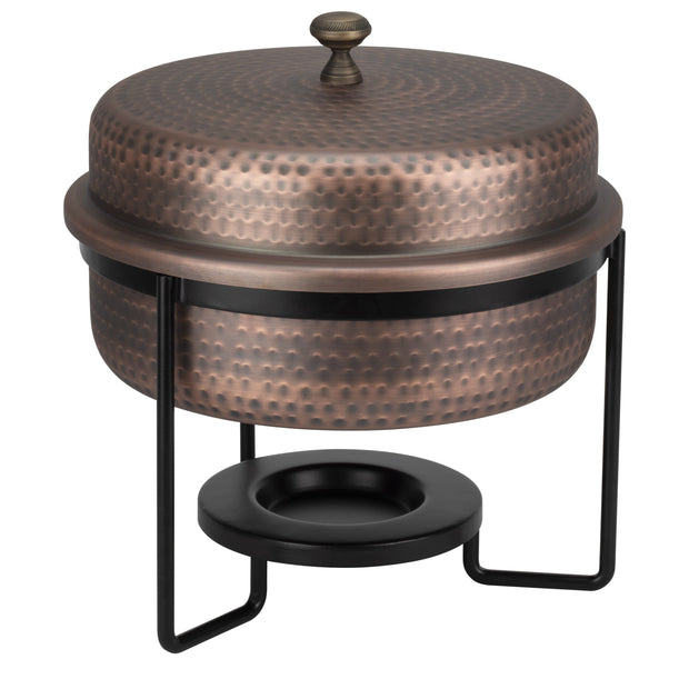 Horecano Rustic Round Chafing Dish with Matte Black Base 5 litres