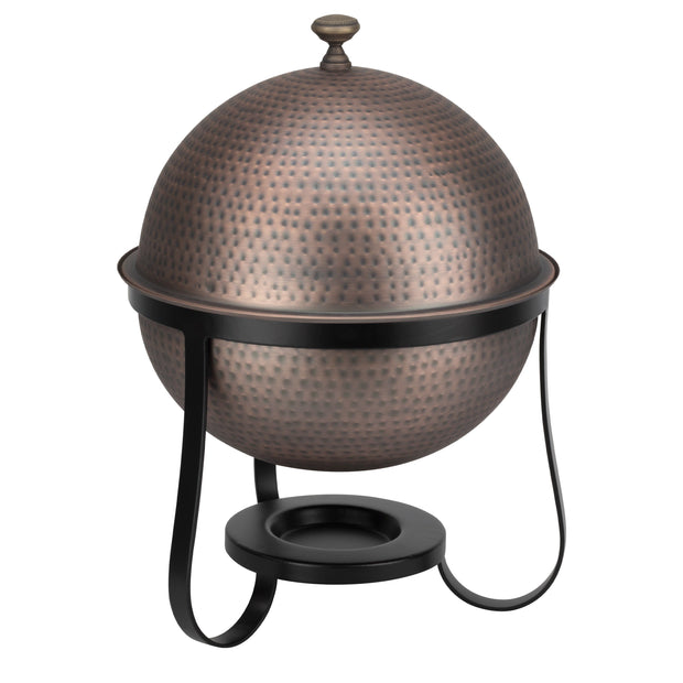 Horecano Rustic Round Dome Chafing Dish with Matte Black Base 5 litres
