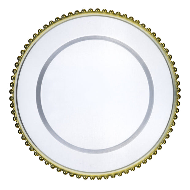 Charger plate "Wicked" transparent with gold edge 32cm