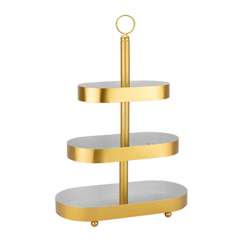 Three tier buffet display stand "White/Gold" 44cm