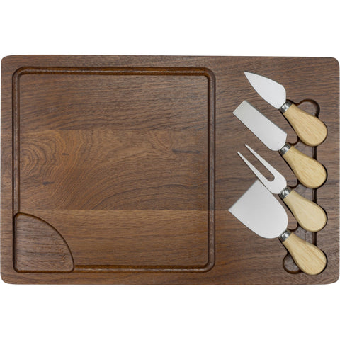 Cheese knife and wooden board set "Dark" 38cm