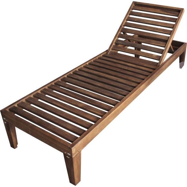 Java wooden sun lounger with 4 reclining positions "Santorini" 200x65cm