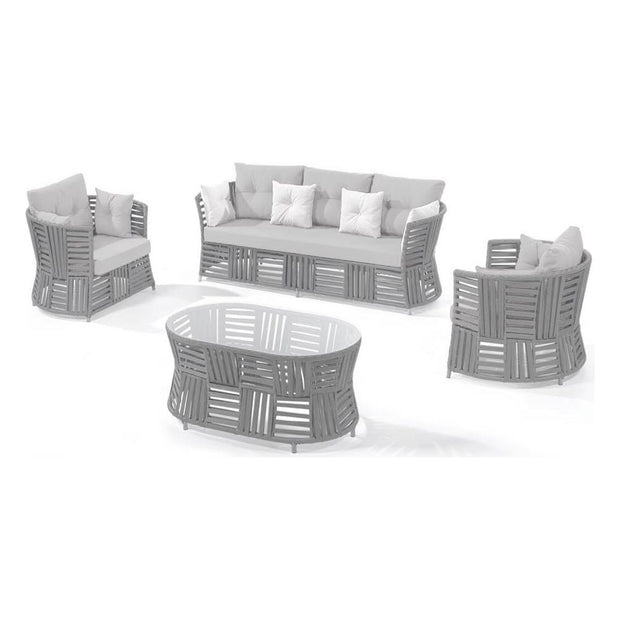 Outdoor furniture set "Lucca" light grey 4pcs