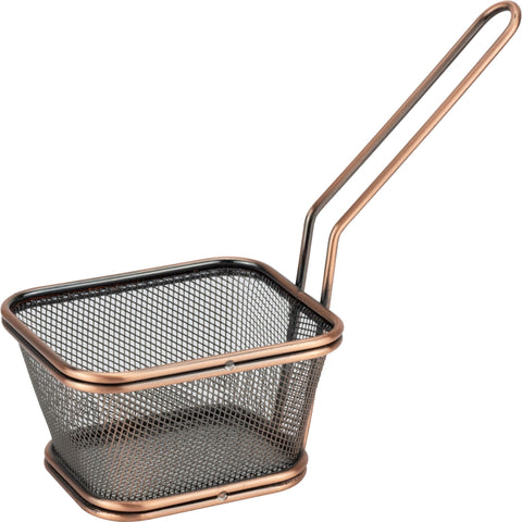 Rectangular metal serving basket "Bronze" 10.5x9cm