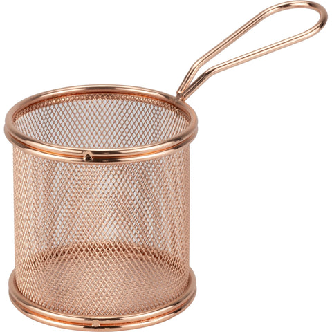 Round metal serving basket "Copper" 9x9cm