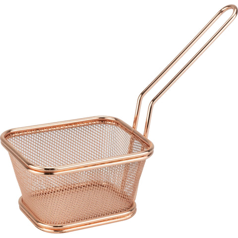 Rectangular metal serving basket "Copper" 13x11cm