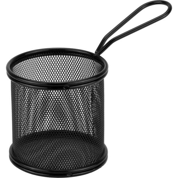 Round metal serving basket "Black" 9x9cm
