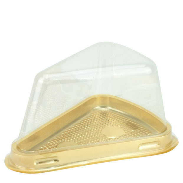 Disposable individual cake slice box "Gold" 15cm
